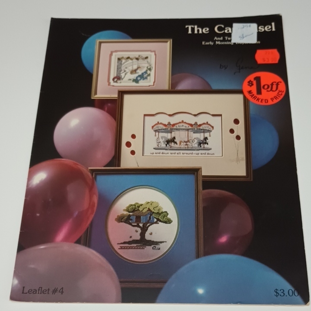 2/$15 VTG The Carrousel Leaflet #4 Cross Stitch Pattern ©1983